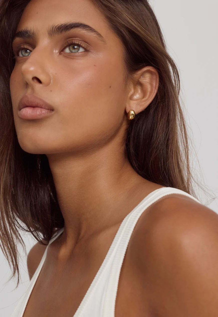 Bean Earrings | 14K Gold