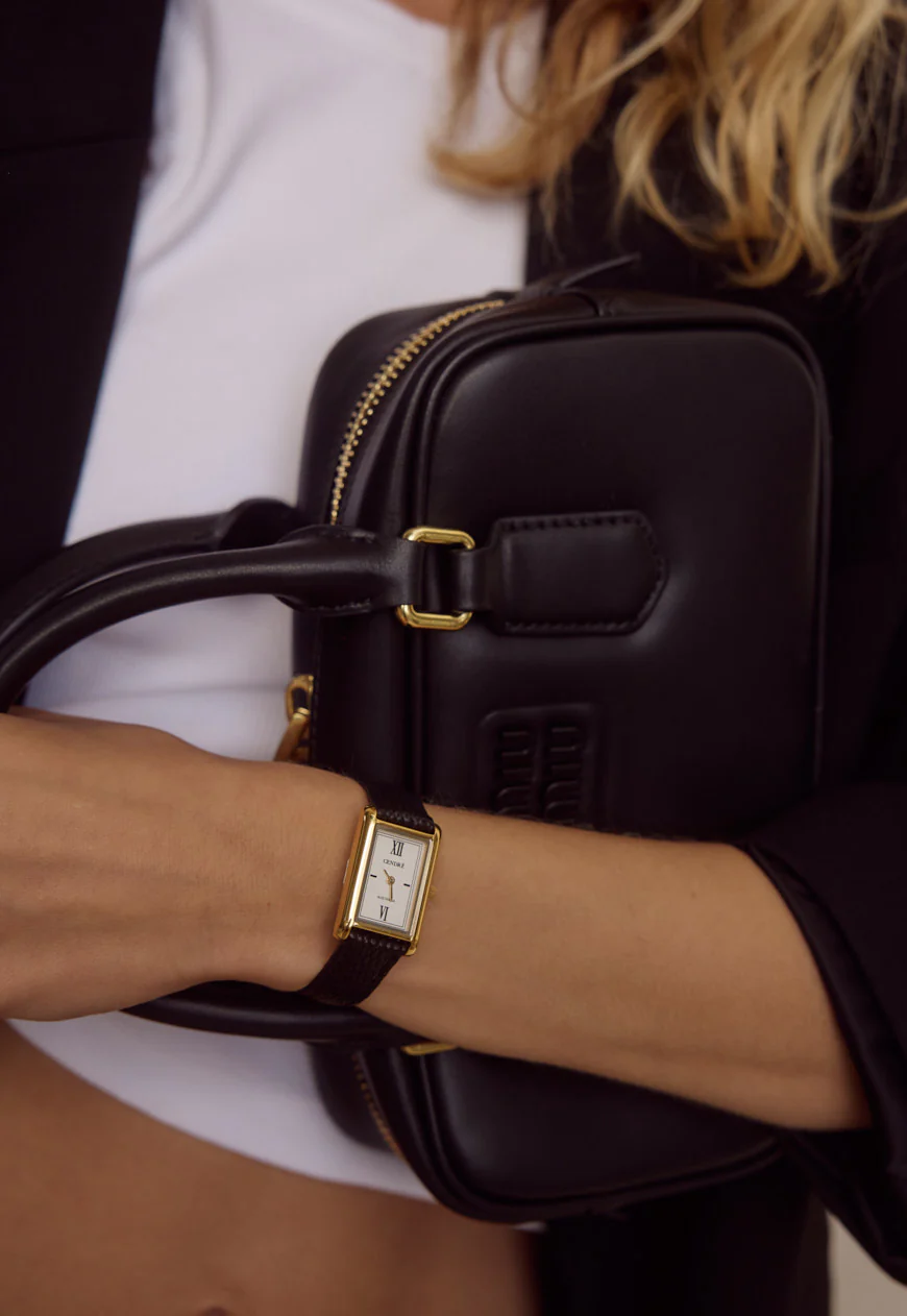 Classic | Black Python Leather Watch Band | Gold - Image 2