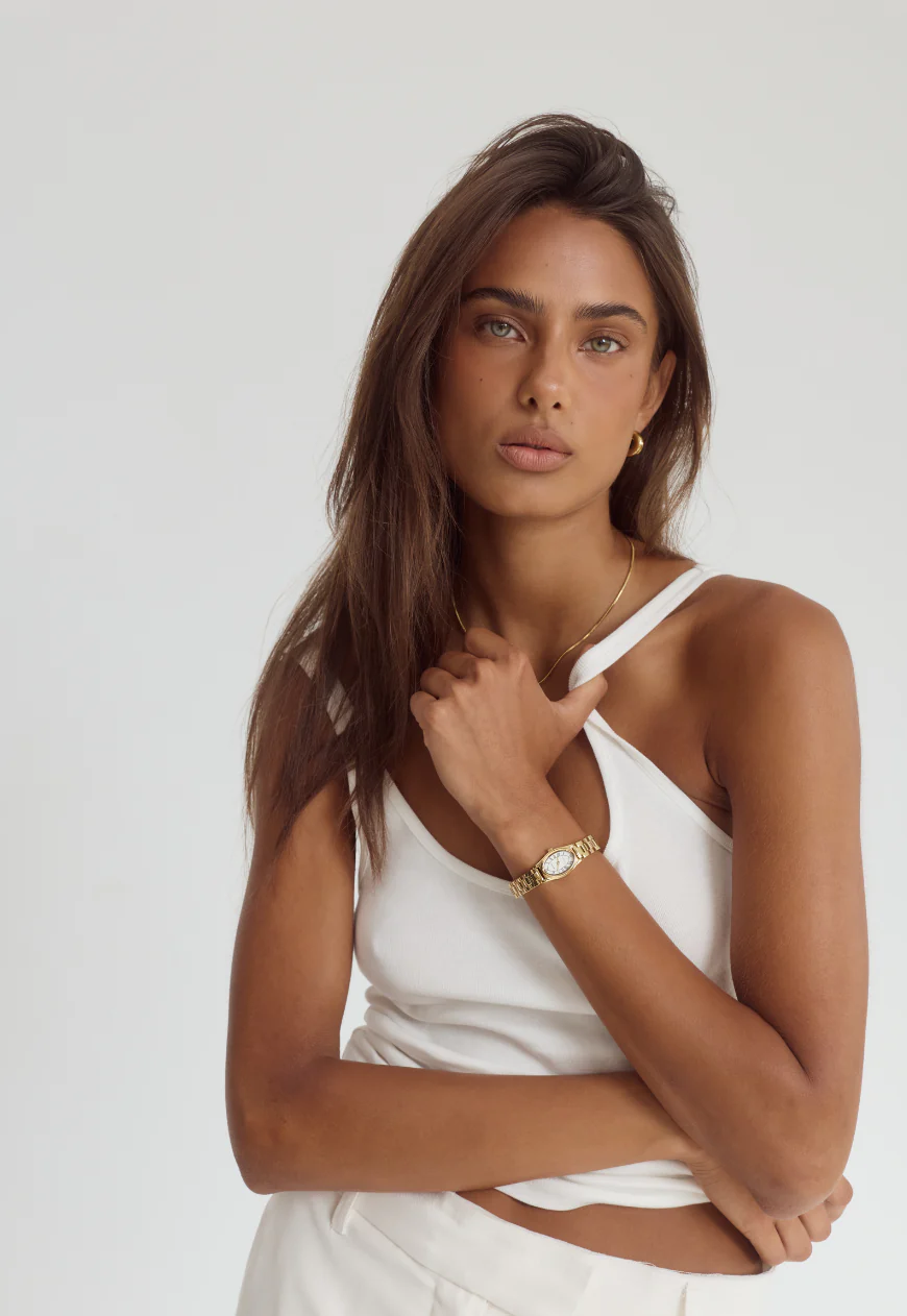 Emmeline Watch | White | 14K Gold - Image 4