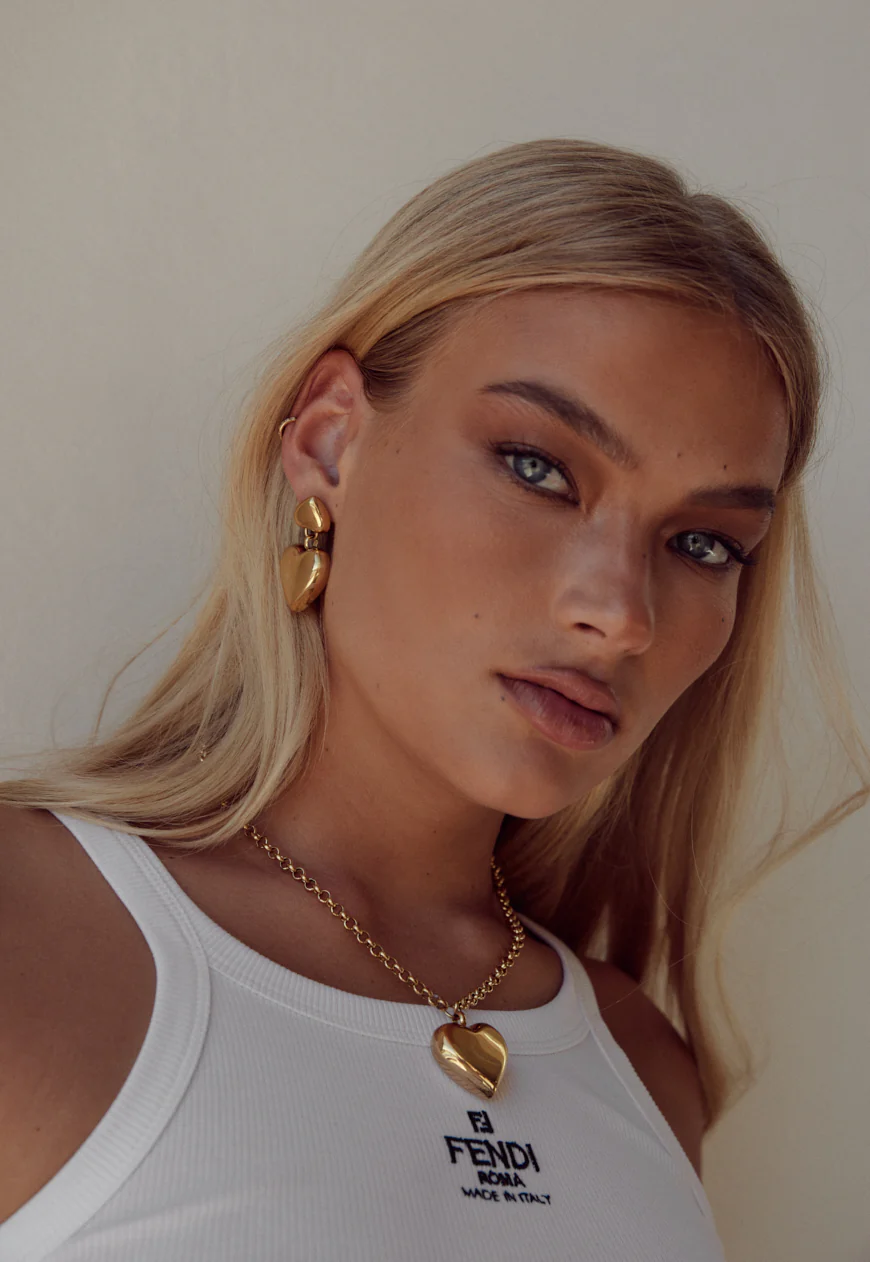 Romee Heart Earrings | 18K Gold - Image 5